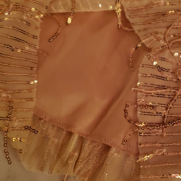 NWT gold sequin v-neck cocktail dress m - Picture 8 of 13